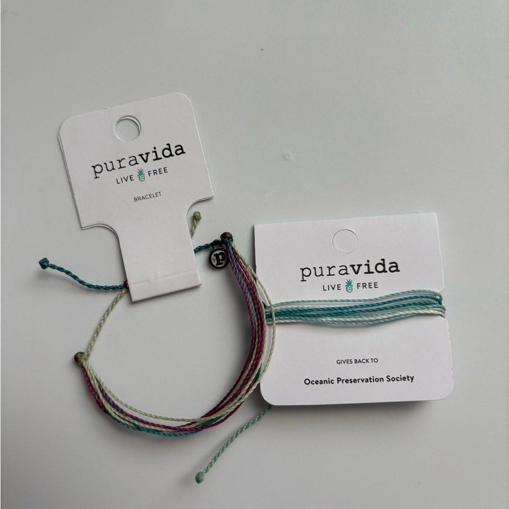 Pura Vida Teal and Purple Bracelet Duo